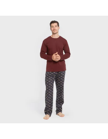 Pijama algodão homem Ponde bordô pijamas-compridos-homem