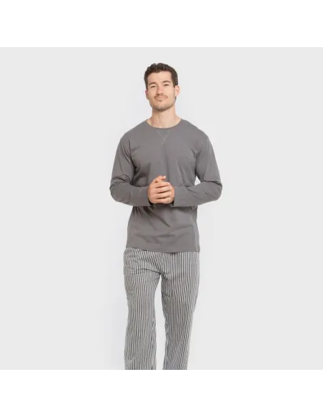 Pijama algodão homem Raya Hercules cinza pijamas-compridos-homem