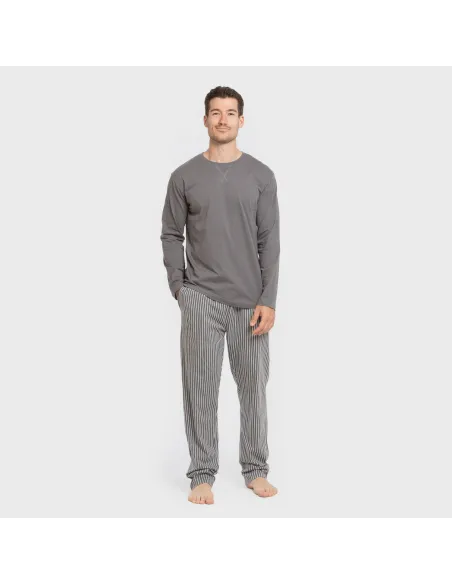 Pijama algodão homem Raya Hercules cinza pijamas-compridos-homem