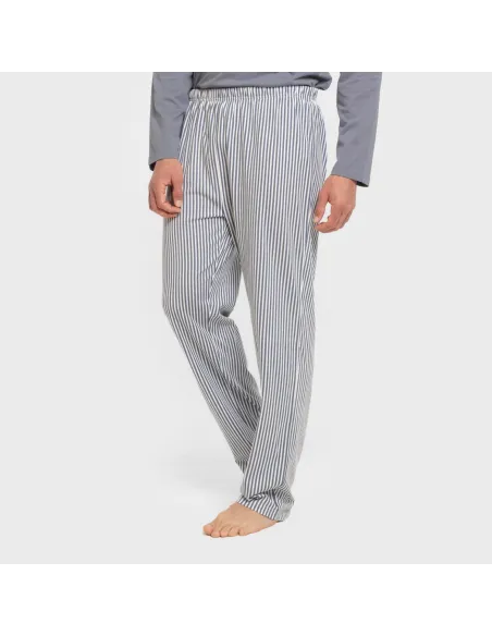 Pijama algodão homem Raya Santi indigo pijamas-compridos-homem