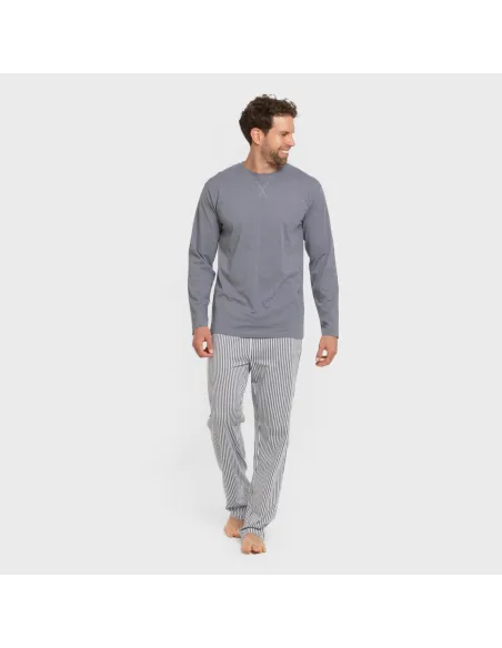 Pijama algodão homem Raya Santi indigo pijamas-compridos-homem