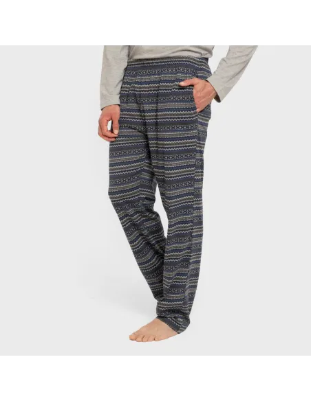 Pijama algodão homem Evelio cinza pijamas-compridos-homem