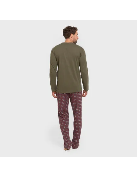 Pijama algodão homem Gladiolo verde caça pijamas-compridos-homem
