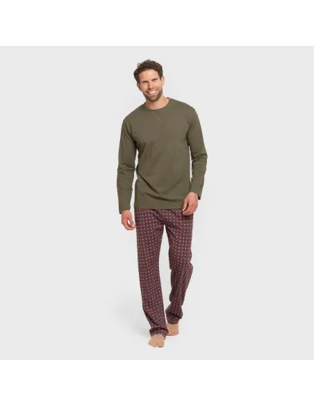 Pijama algodão homem Gladiolo verde caça pijamas-compridos-homem