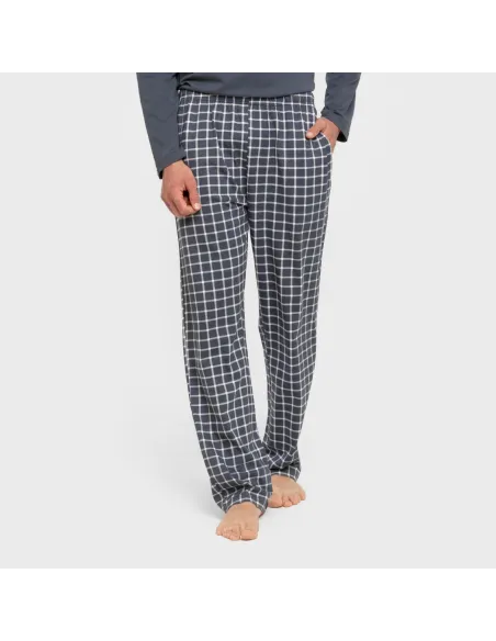 Pijama algodão homem Cuadro Roberto azul pijamas-compridos-homem