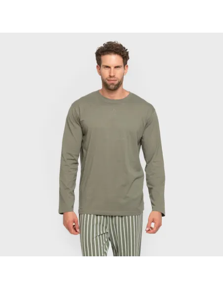 Pijama algodão homem Raya Albert verde caça pijamas-compridos-homem