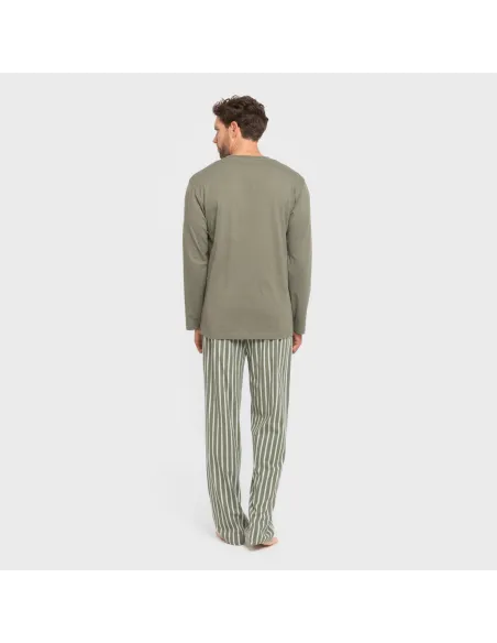 Pijama algodão homem Raya Albert verde caça pijamas-compridos-homem