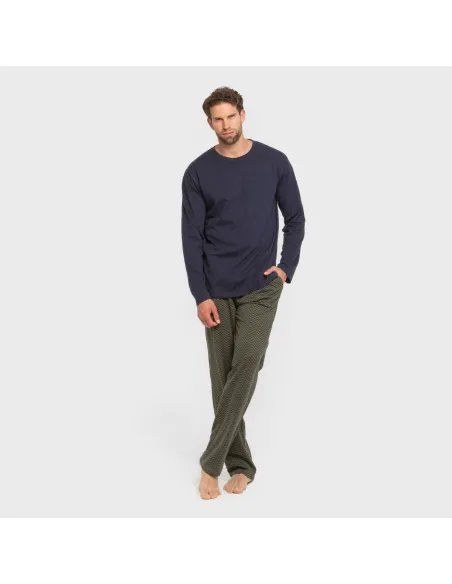 Pijama algodão homem Miquelle verde caça pijamas-compridos-homem
