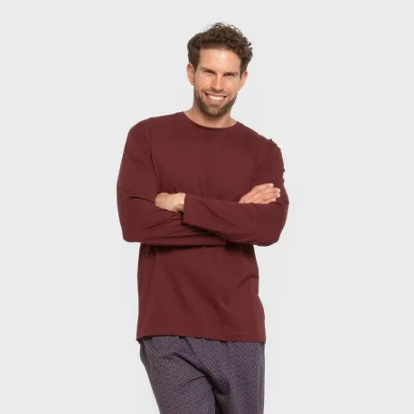 Pijama algodão homem Harry bordô pijamas-compridos-homem