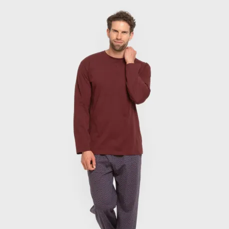 Pijama algodão homem Harry bordô pijamas-compridos-homem