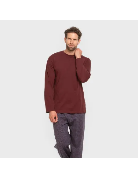 Pijama algodão homem Harry bordô pijamas-compridos-homem