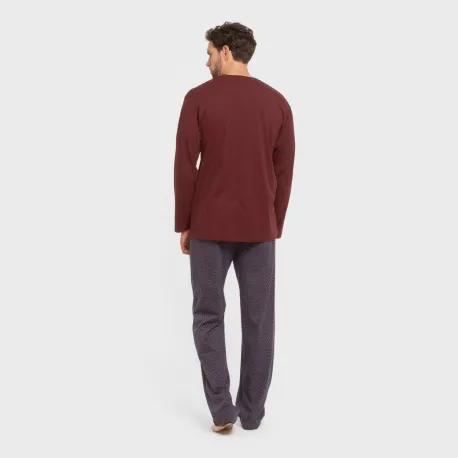 Pijama algodão homem Harry bordô pijamas-compridos-homem