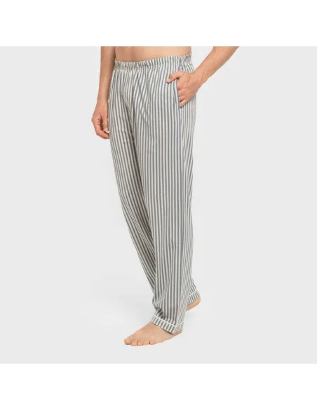 Pijama comprido camisa algodão homem Raya Ceballos indigo pijamas-compridos-homem