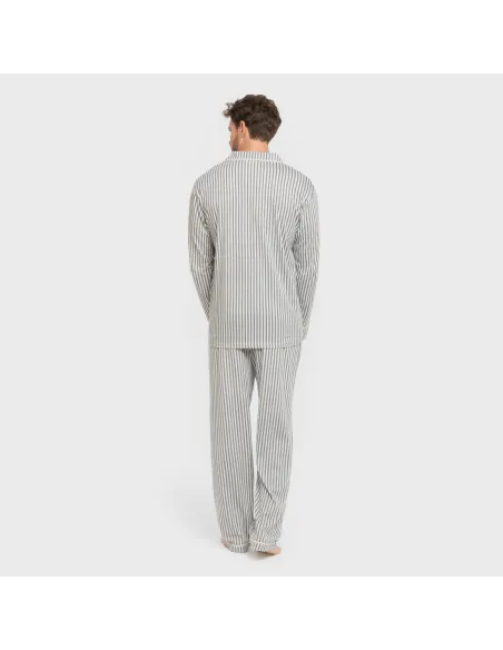 Pijama comprido camisa algodão homem Raya Ceballos indigo pijamas-compridos-homem
