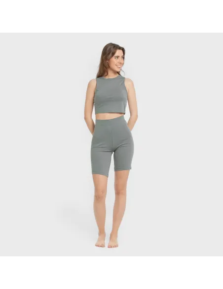 Top alças algodão desportivo liso roupa-para-estar-por-casa