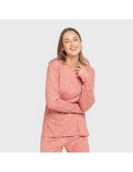 Pijama mulher soft Tabitha marsala pijamas-compridos-de-mulher