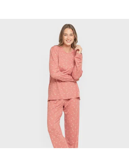 Pijama mulher soft Tabitha marsala pijamas-compridos-de-mulher