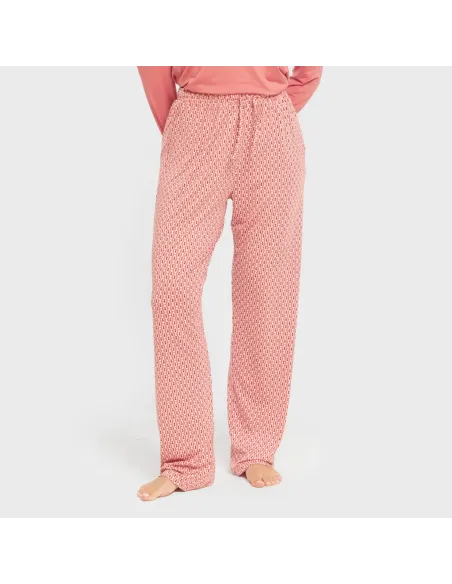 Pijama mulher soft Leonor marsala pijamas-compridos-de-mulher