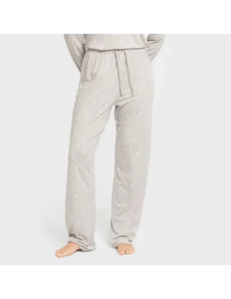 Pijama mulher soft Ambarina cinza pijamas-compridos-de-mulher