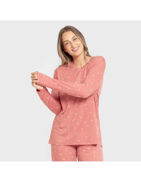 Pijama mulher soft Ambarina marsala pijamas-compridos-de-mulher