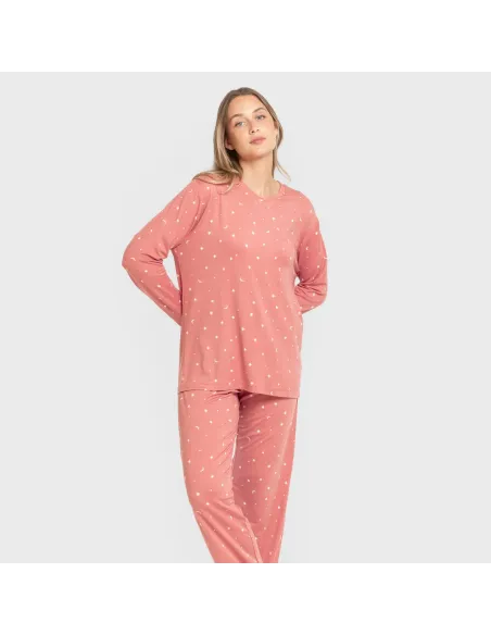 Pijama mulher soft Ambarina marsala pijamas-compridos-de-mulher
