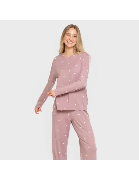 Pijama mulher soft Choer beringela seco pijamas-compridos-de-mulher