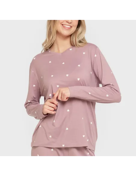 Pijama mulher soft Choer beringela seco pijamas-compridos-de-mulher