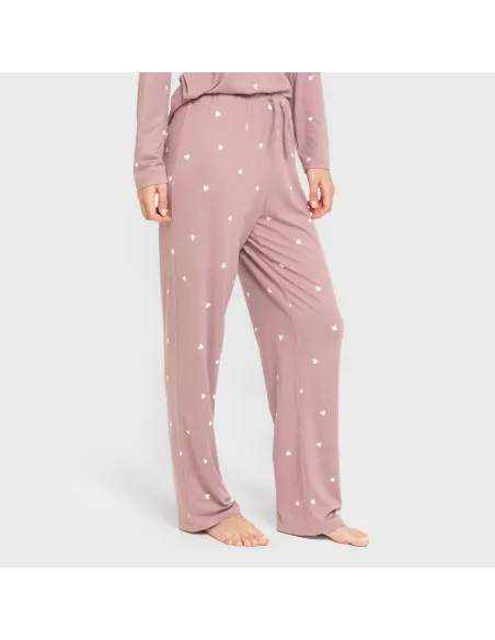Pijama mulher soft Choer beringela seco pijamas-compridos-de-mulher