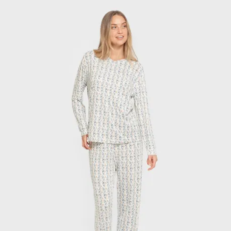 Pijama mulher soft Eloina água marinha pijamas-compridos-de-mulher