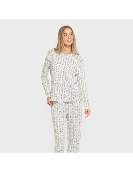 Pijama mulher soft Eloina água marinha pijamas-compridos-de-mulher