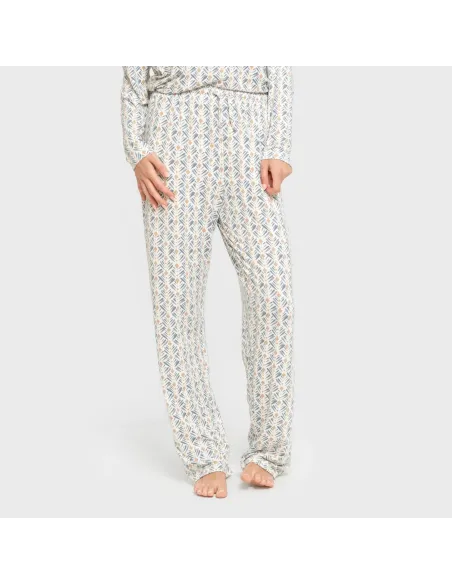 Pijama mulher soft Eloina água marinha pijamas-compridos-de-mulher
