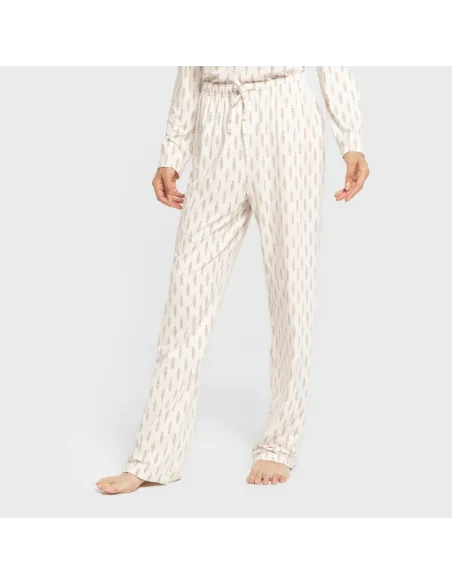 Pijama mulher soft Espiga beringela pijamas-compridos-de-mulher