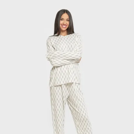 Pijama mulher soft Espiga água marinha pijamas-compridos-de-mulher