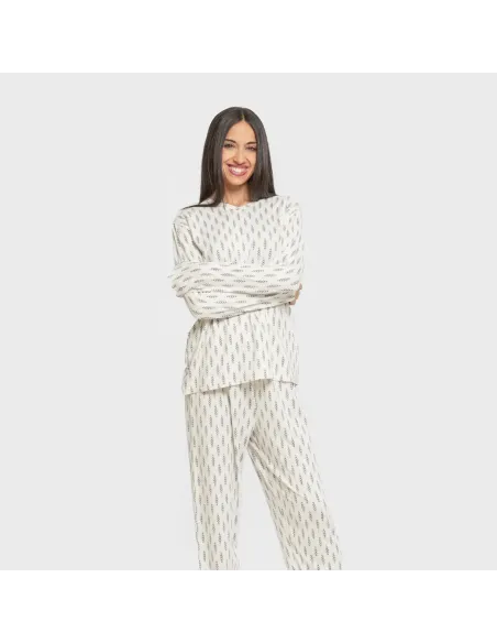 Pijama mulher soft Espiga água marinha pijamas-compridos-de-mulher