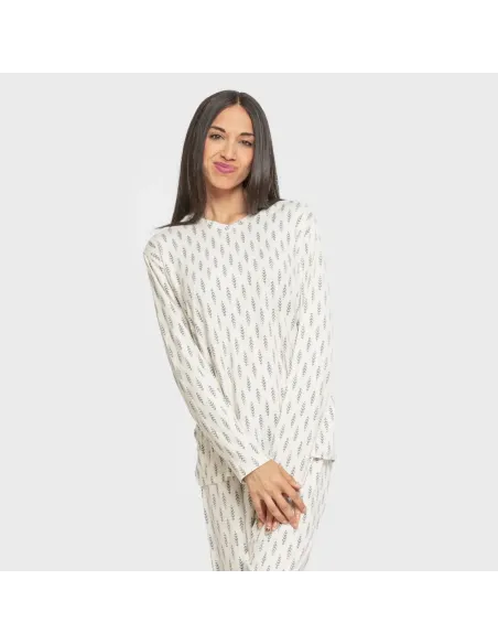 Pijama mulher soft Espiga água marinha pijamas-compridos-de-mulher