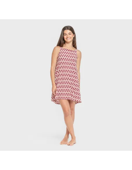 Vestido curto alças crepe Utah marsala vestidos-mulher