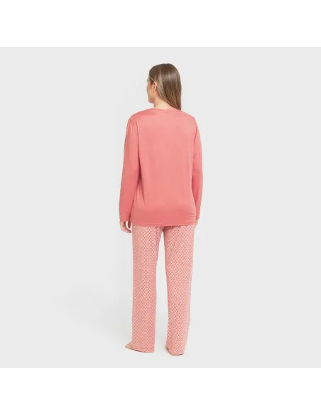 Pijama mulher soft Leonor marsala pijamas-compridos-de-mulher
