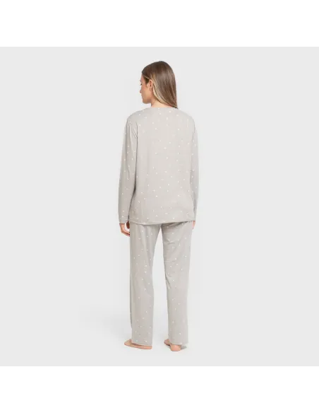 Pijama mulher soft Ambarina cinza pijamas-compridos-de-mulher