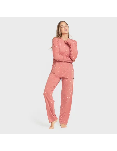 Pijama mulher soft Ambarina marsala pijamas-compridos-de-mulher