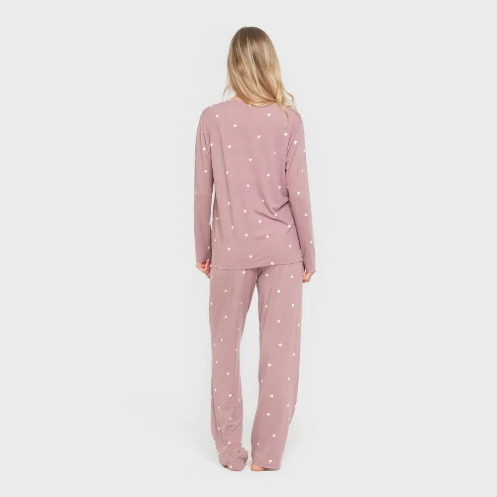 Pijama mulher soft Choer beringela seco pijamas-compridos-de-mulher