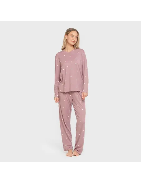 Pijama mulher soft Choer beringela seco pijamas-compridos-de-mulher