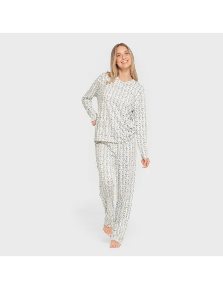 Pijama mulher soft Eloina água marinha pijamas-compridos-de-mulher