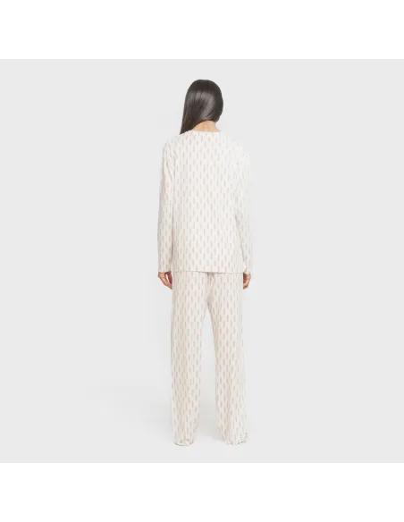 Pijama mulher soft Espiga beringela pijamas-compridos-de-mulher