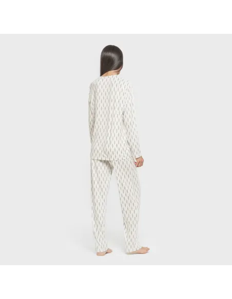 Pijama mulher soft Espiga água marinha pijamas-compridos-de-mulher