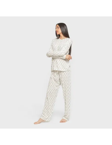 Pijama mulher soft Espiga água marinha pijamas-compridos-de-mulher
