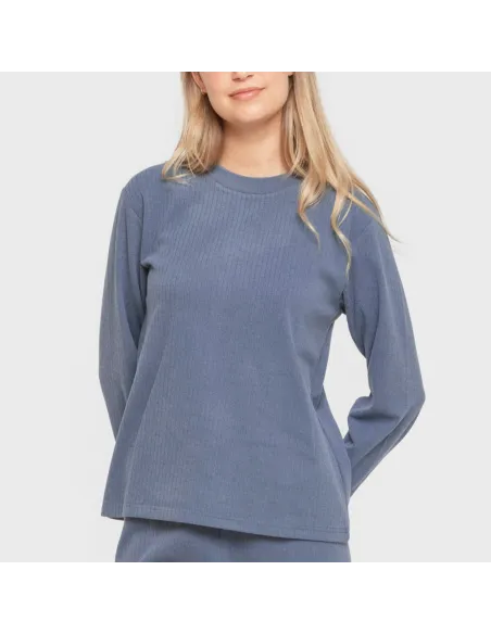 Pijama canelado Raya ancha roupa-para-estar-por-casa