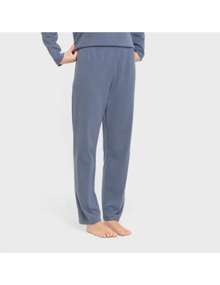 Pijama canelado Raya ancha roupa-para-estar-por-casa