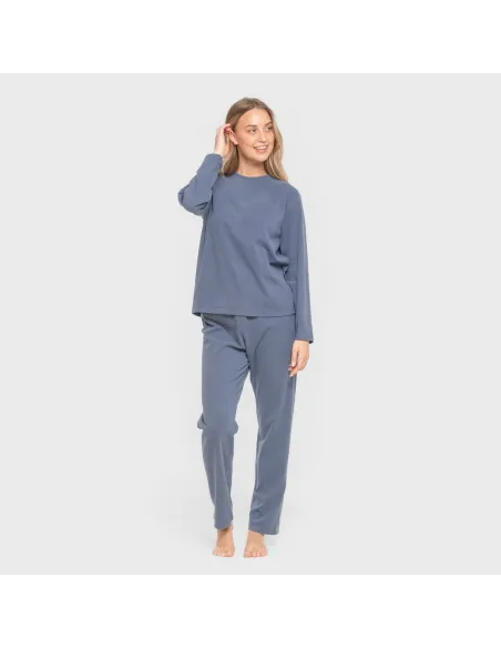 Pijama canelado Raya ancha roupa-para-estar-por-casa