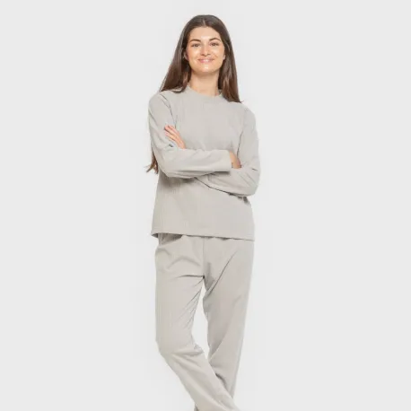 Pijama canelado Raya ancha roupa-para-estar-por-casa