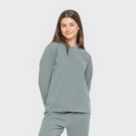 Pijama canelado Raya ancha roupa-para-estar-por-casa